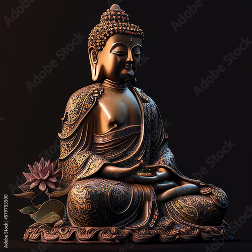 golden buddha statue - AI-Generated