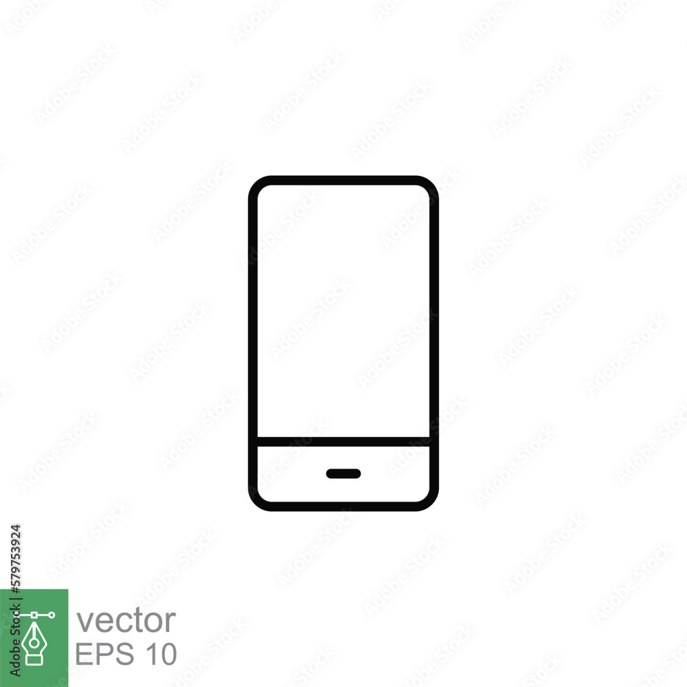 Mobile phone line icon. Simple outline style. Minimal smartphone, telephone, cell phone, technology concept. Vector illustration isolated on white background. EPS 10. Mobile phone line icon. Simple outline style. Minimal smartphone, telephone, cell phone, technology concept. Vector illustration isolated on white background. EPS 10.