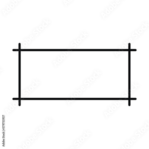 Rectangle frame shape icon, decorative vintage border doodle element for simple banner design in vector illustration.