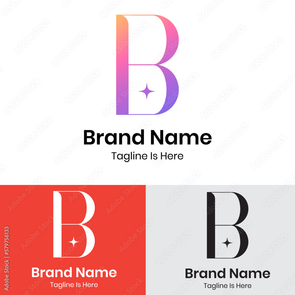 Feminine letter B initial brand monogram logo design
Feminine letter B initial brand monogram logo design