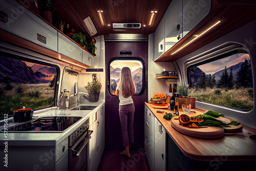 Canvastavla Camper, mobile home interior