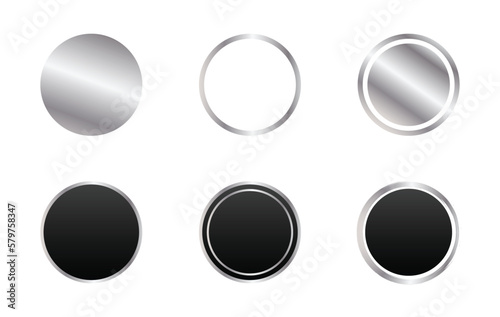 circle silver element logo design vector template