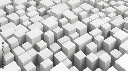 Non-linear white Cubes wallpaper   generative ai 