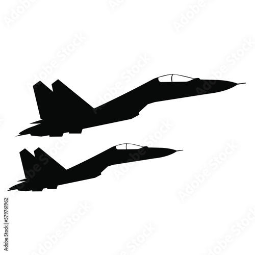 military jet fighter silhouette flying