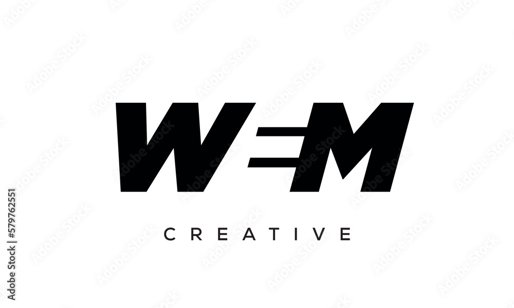 WEM letters negative space logo design. creative typography monogram vector WEM letters negative space logo design. creative typography monogram vector