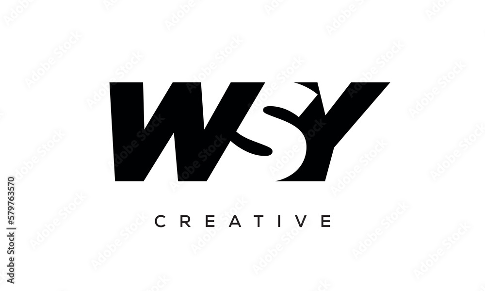 WSY letters negative space logo design. creative typography monogram vector WSY letters negative space logo design. creative typography monogram vector