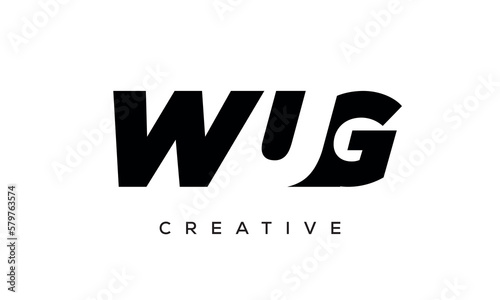WUG letters negative space logo design. creative typography monogram vector