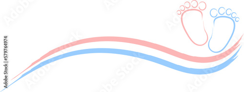 Baby-Fußabdruck rosa und blau, Baby Füße, Hintergrund