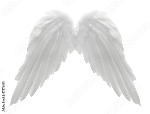white angel wings. Generative AI.