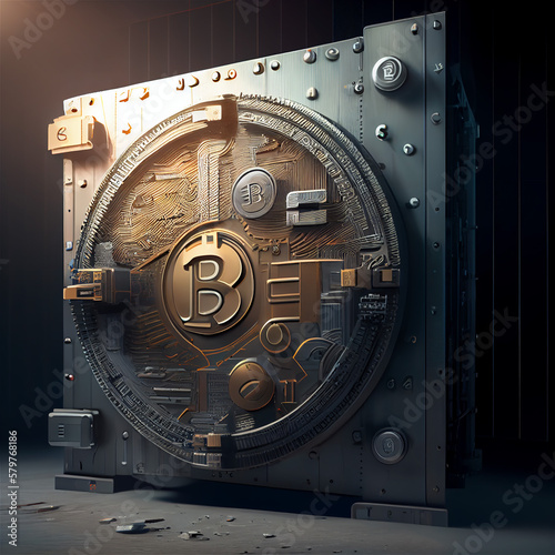 Bitcoin lock and padlock.