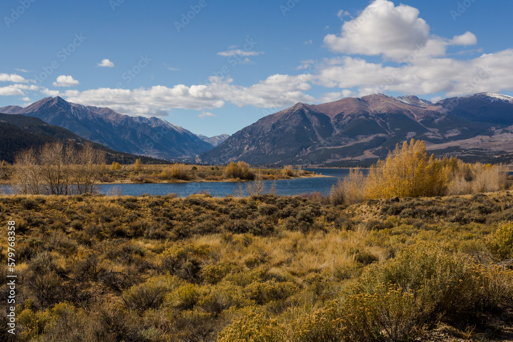 Beautiful view at the Twin Lakes in Colorado in autumn season Beautiful view at the Twin Lakes in Colorado in autumn season