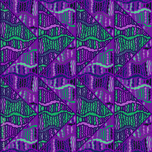 Seamless abstract geometric tribal mosaic pattern. Textile rapport.