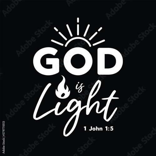 Bible Verse typography from 1 john 1:5 vector illustration