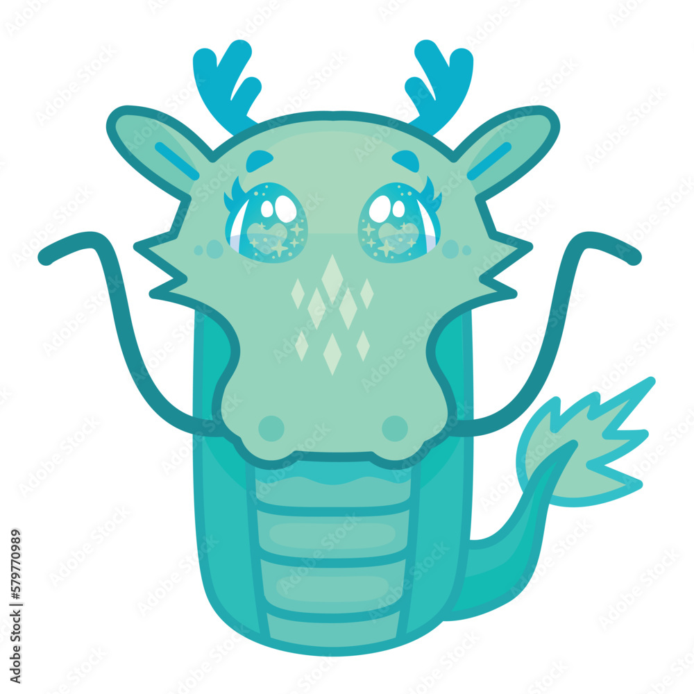 Vetor De Green Dragon Symbol Of 2024 Cute Chinese Dragon Horoscope vetor-de-green-dragon-symbol-of-2024-cute-chinese-dragon-horoscope