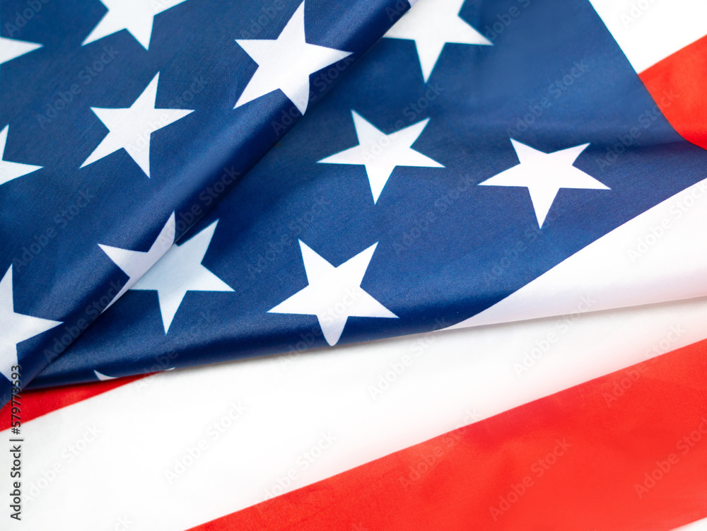 United states of America national flag.red white and blue stripes and stars and map and wooden house,usa home concept United states of America national flag.red white and blue stripes and stars and map and wooden house,usa home concept