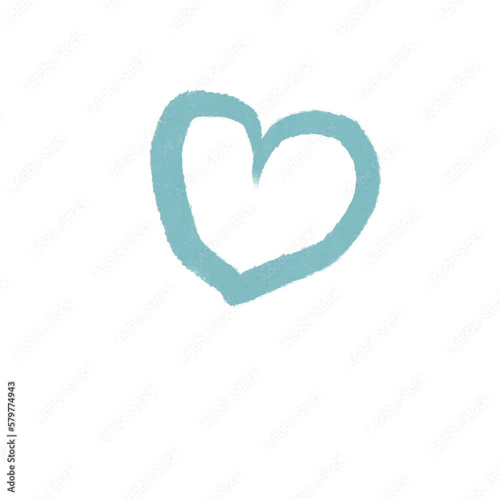 graphic shiny hand draw isolated element blue heart