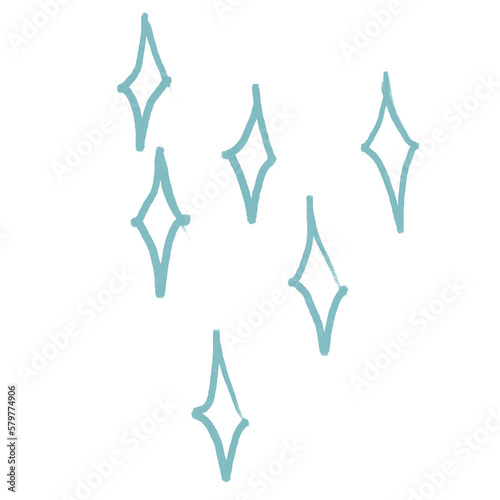 graphic shiny hand draw isolated element blue diamond glitter