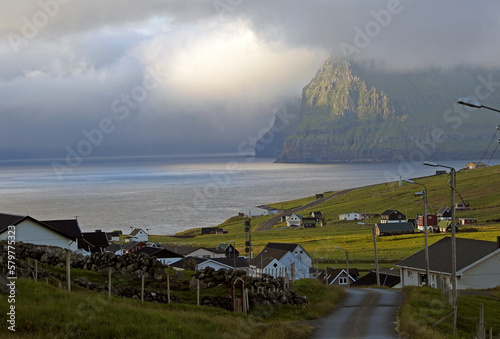 Landscape of Vidoy Island  Faroe Islands  Denmark