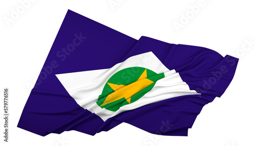 A bandeira do estado de Mato Grosso, região Centro-Oeste, Brasil - Ilustração 3D photo