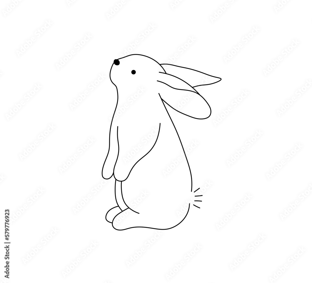 Vector isolated one single cute cartoon bunny rabbit standing on hing legs colorless black and white contour line easy drawing
Vector isolated one single cute cartoon bunny rabbit standing on hing legs colorless black and white contour line easy drawing