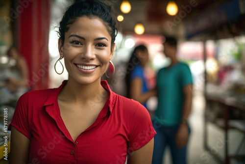 young woman outside in a si...