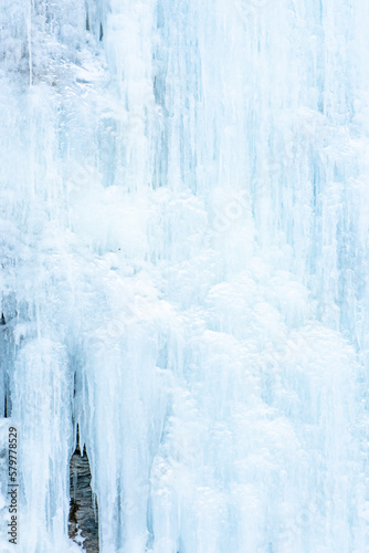 a frozen waterfall in Graubuenden, Avers, Switzerland