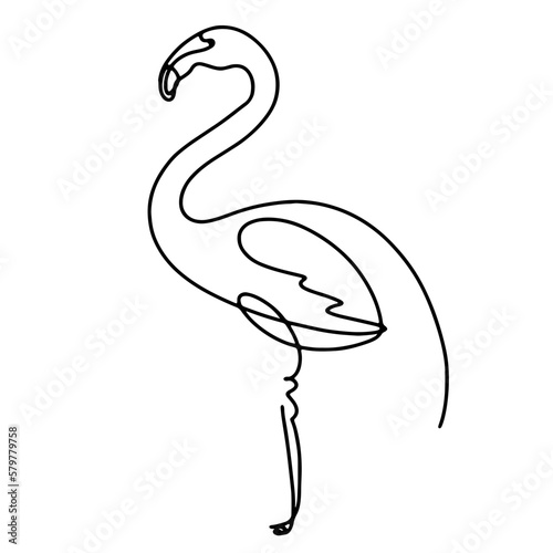 beautiful hand drawn flamingo illustration can be used for wall decoration, tattoo, printing and more