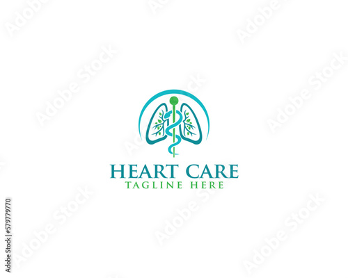 heart care logo with editable vector files