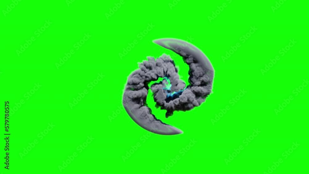 a magic portal seen from the front. animation of a magic smoke portal. appearance of a magic portal on a green background a magic portal seen from the front. animation of a magic smoke portal. appearance of a magic portal on a green background