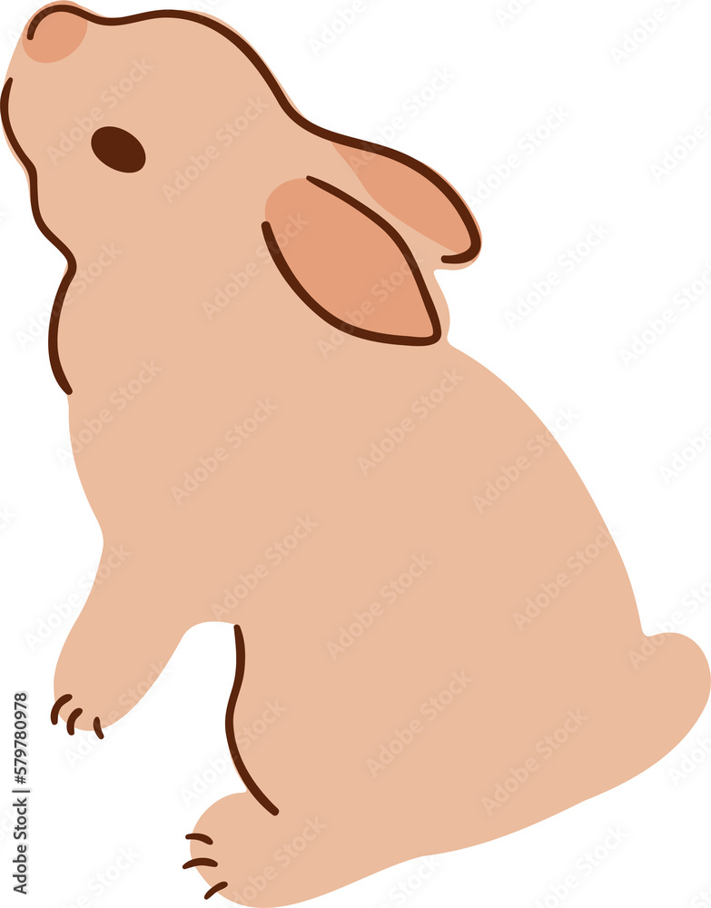 Easter baby rabbit graphic element. Cute bunny isolated element, spring hare hand drawn illustration. Beige naive animal Easter baby rabbit graphic element. Cute bunny isolated element, spring hare hand drawn illustration. Beige naive animal
