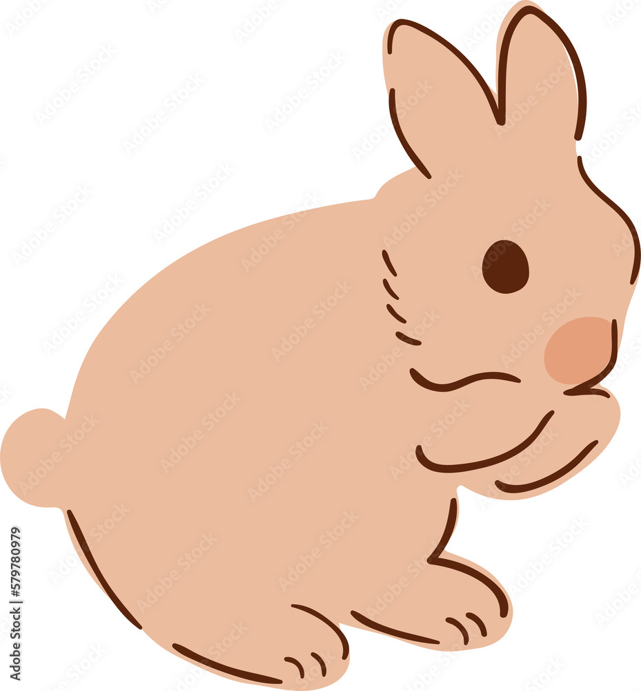 Easter baby rabbit graphic element. Cute bunny isolated element, spring hare hand drawn illustration. Beige naive animal Easter baby rabbit graphic element. Cute bunny isolated element, spring hare hand drawn illustration. Beige naive animal