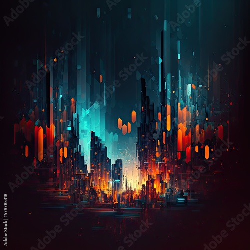 abstract city background Generative Ai