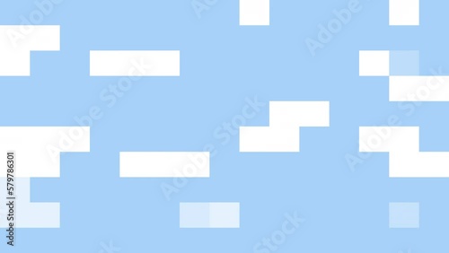 Abstract pixel motion graphics and animated background transition with colored pixel figures. Pixel abstract sky. Transition masks templates. Pixel art 8 bit, for video games. 