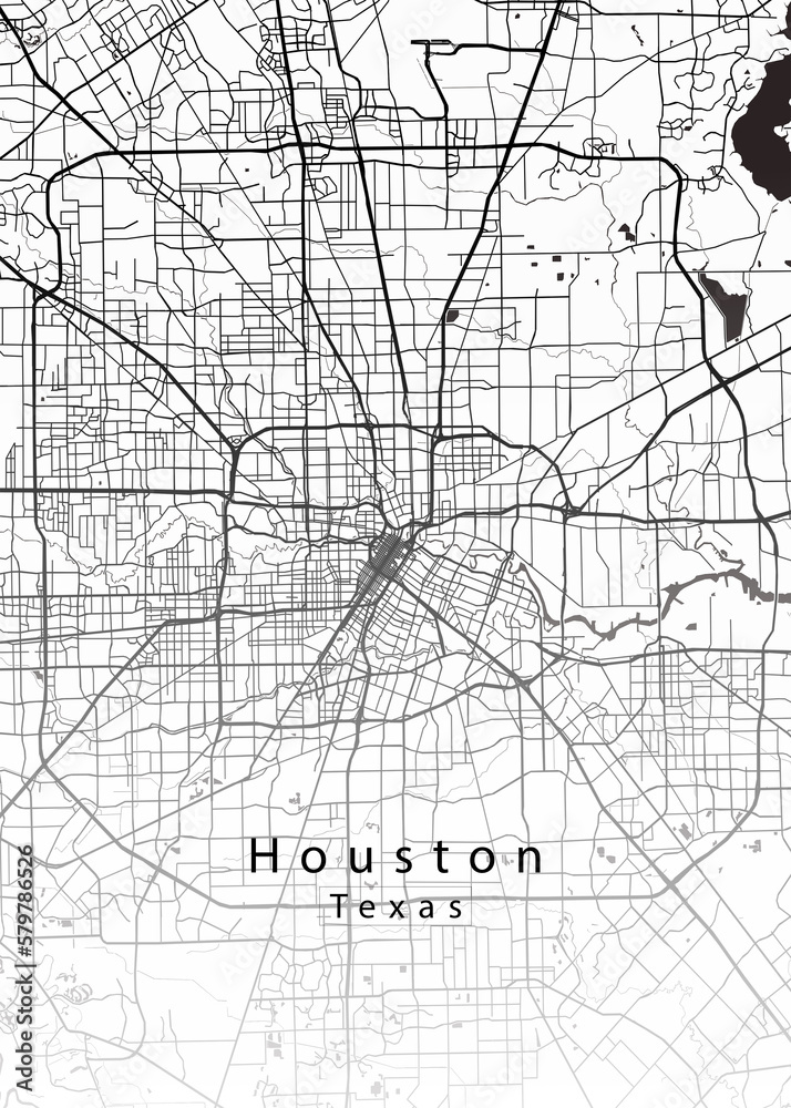 Obraz premium Houston Texas City Map