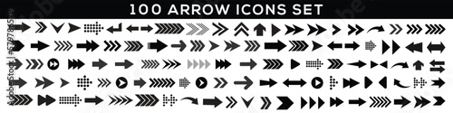 100 arrow icons. Arrow icons. Mega set of vector arrows. Arrows big black set icons. Arrows. Arrow vector collection. Arrow. Cursor. Modern simple arrow symbols in flat style 