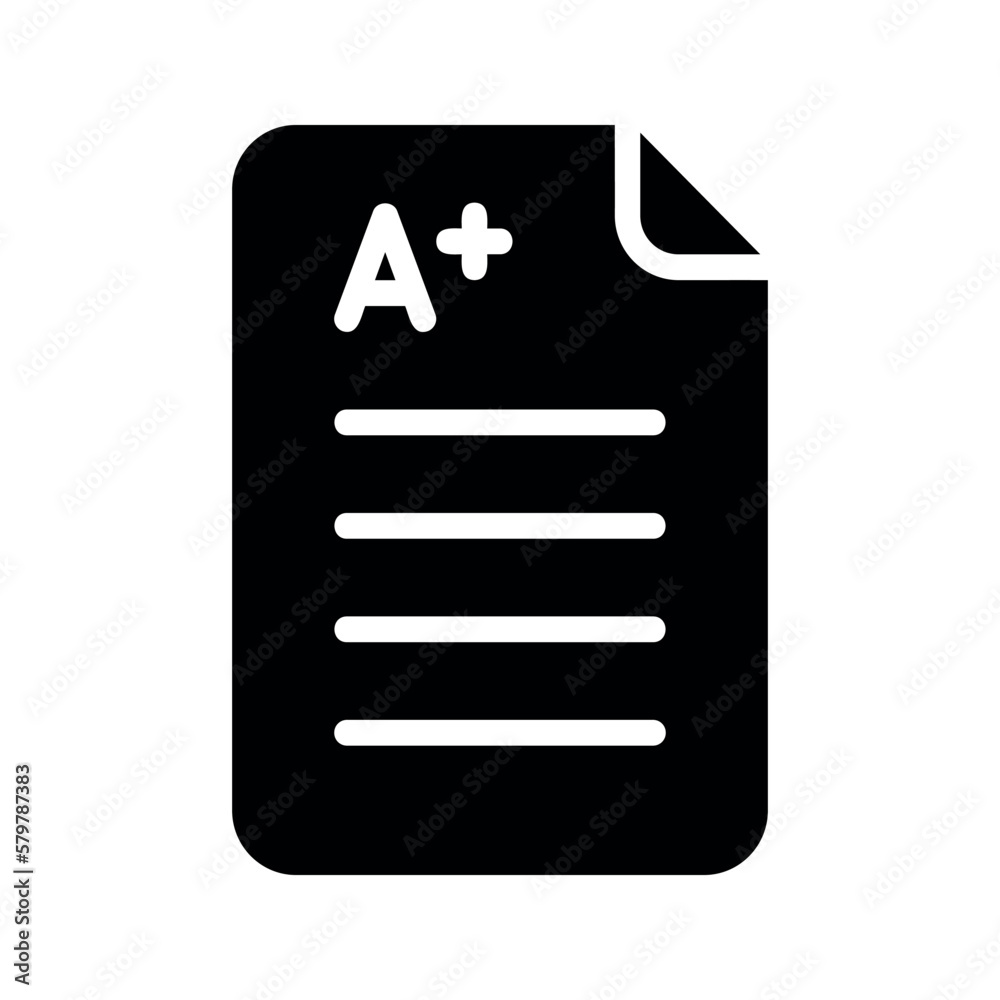 Illustration vector graphic icon of Exam. Solid Style Icon. Education Themed Icon. Vector illustration isolated on white background. Perfect for website or application design. Illustration vector graphic icon of Exam. Solid Style Icon. Education Themed Icon. Vector illustration isolated on white background. Perfect for website or application design.