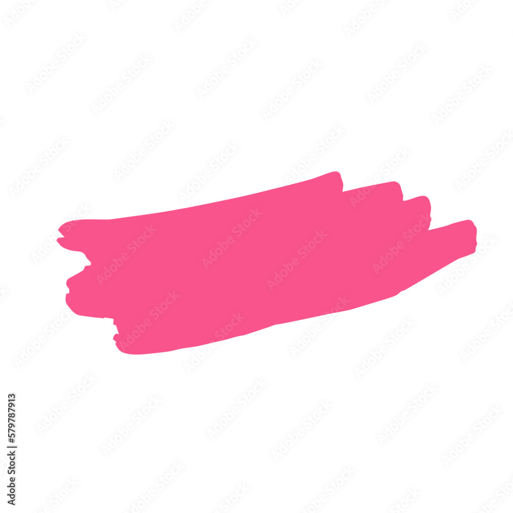 Pink paint Stroke. , ink brush Isolated on transparent background. Ink paint, grunge backdrop, dirt banner, watercolor design 