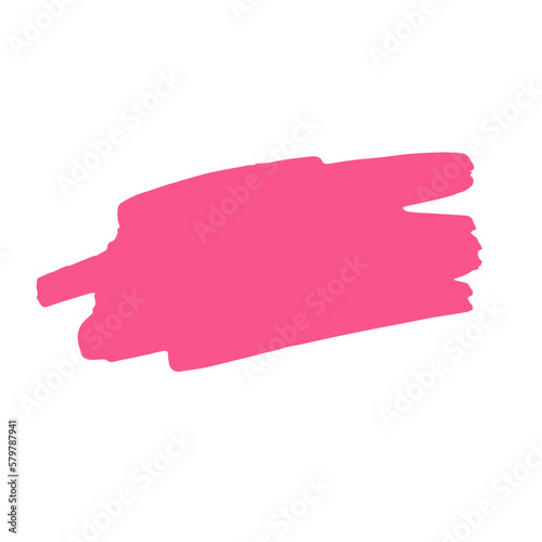 Pink paint Stroke. , ink brush Isolated on transparent background. Ink paint, grunge backdrop, dirt banner, watercolor design 