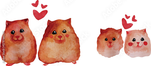 Cute hamster watercolour clipart