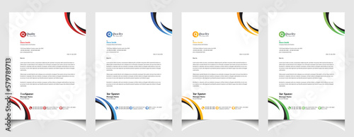 Corporate business colourful letterhead template with a4 size stationary item modern letterhead.