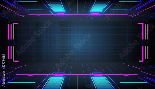 Abstract futuristic gaming background with modern luxury neon light, Generative AI