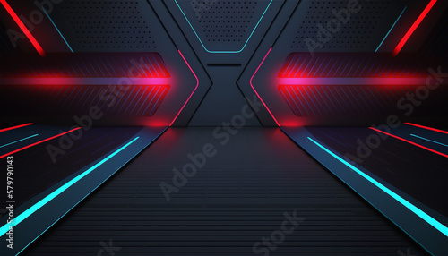 Abstract futuristic gaming background with modern luxury neon light, Generative AI