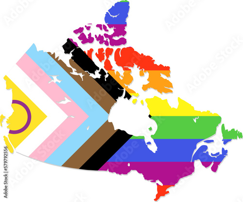 The Intersex Progress Flag canada map illustration photo