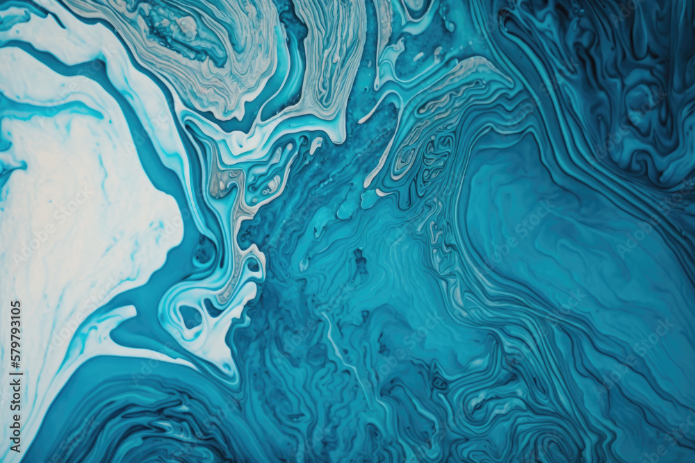 Marbling. Marble texture. Paint splash. Colorful fluid. Abstract colored background. Highly-textured oil paint.Generative AI