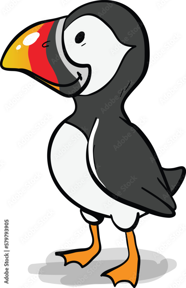 Obraz premium Cute little puffin