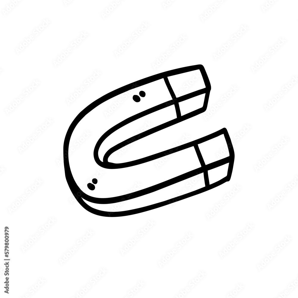 Vector Illustration of Hand drawn Magnet Doodle art style