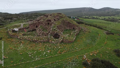 aerial view of the nuraghe di seruci, gonnesa, south sardinia
 photo