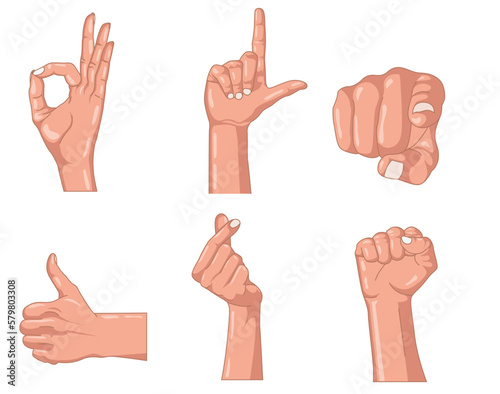 set of hand gestures