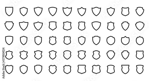 Collection of shield icons. Vector illustration