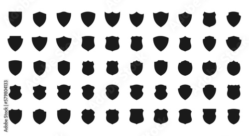 Collection of shield icons. Vector illustration
